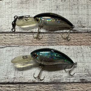 Vintage Fishing Mega Bait Crankbaits Set Of 2 Bass Lures Blue/Silver
